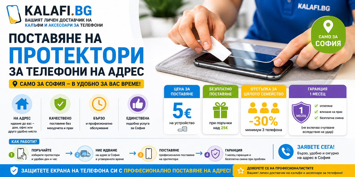 Поставяне на протектори за телефони на адрес