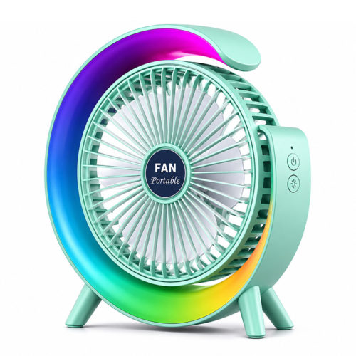 Презареждащ се вентилатор с RGB LED
