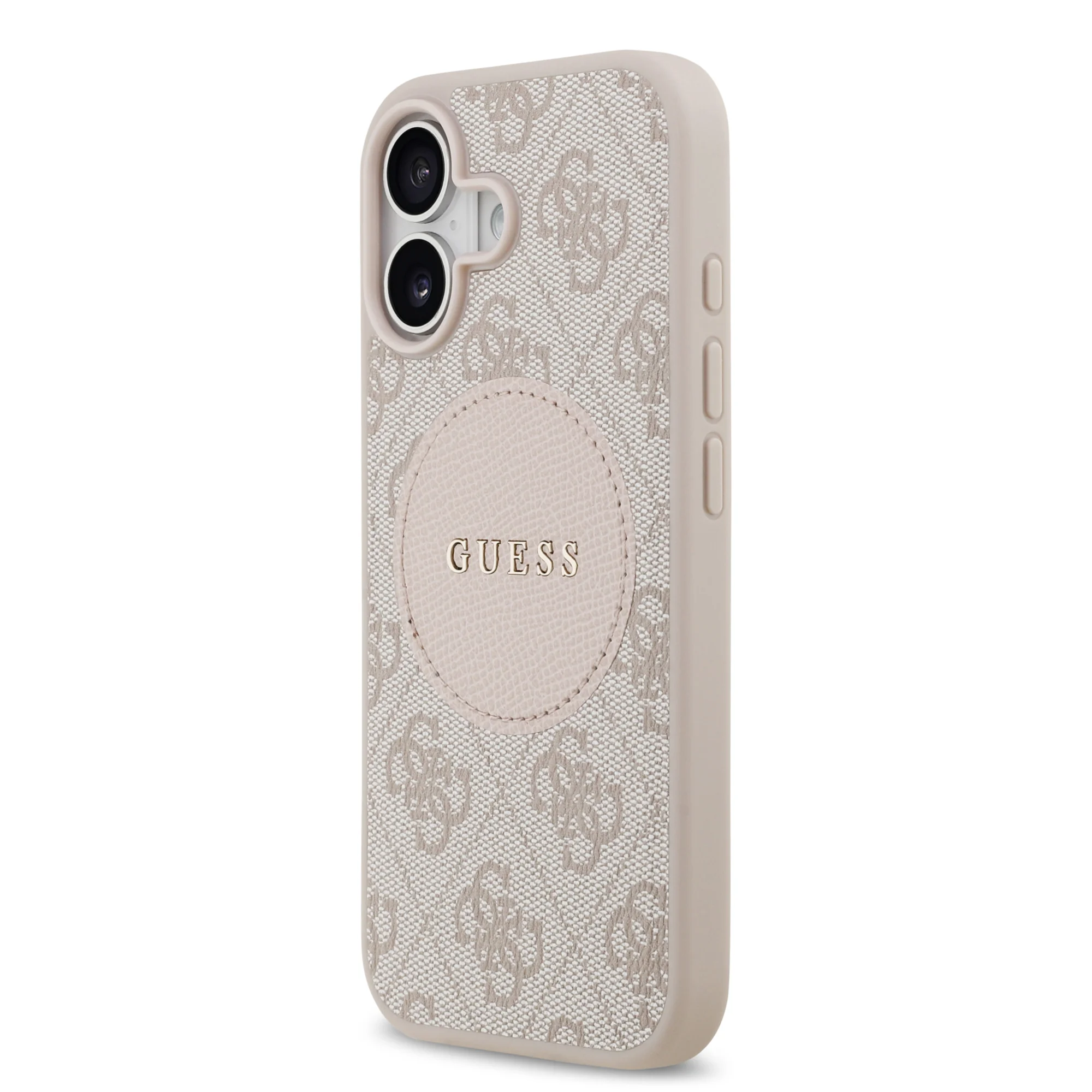0041 GUESS HC MAGSAFE PU 4G CIRCLE W/ CLASSIC LOGO PINK IP17
