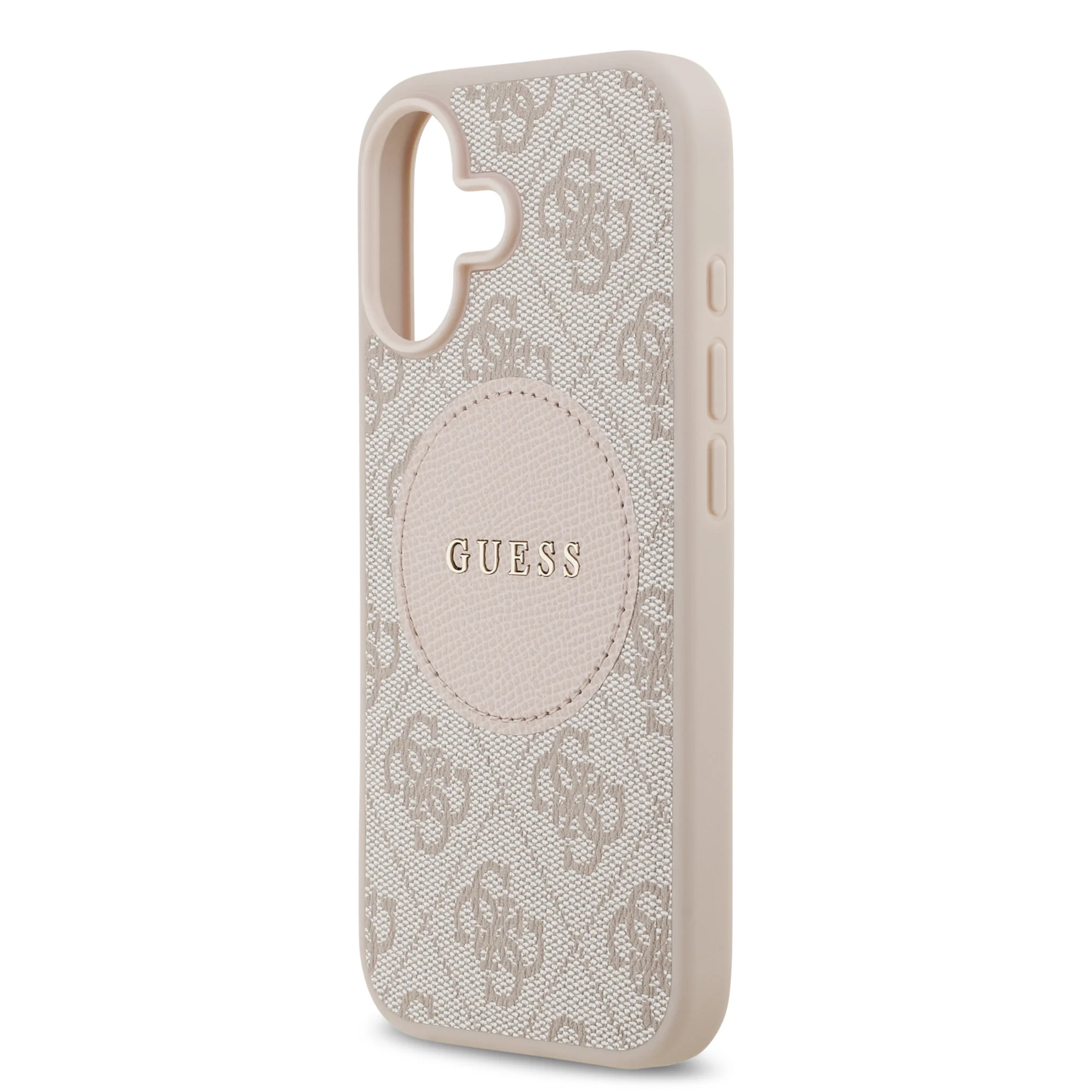 0041 GUESS HC MAGSAFE PU 4G CIRCLE W/ CLASSIC LOGO PINK IP17