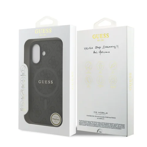 0966 GUESS HC MAGSAFE PU 4G RING CLASSIC LOGO BLACK IP17