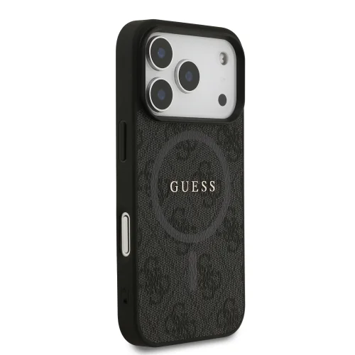 0980 GUESS HC MAGSAFE PU 4G RING CLASSIC LOGO BLACK IP17 PRO