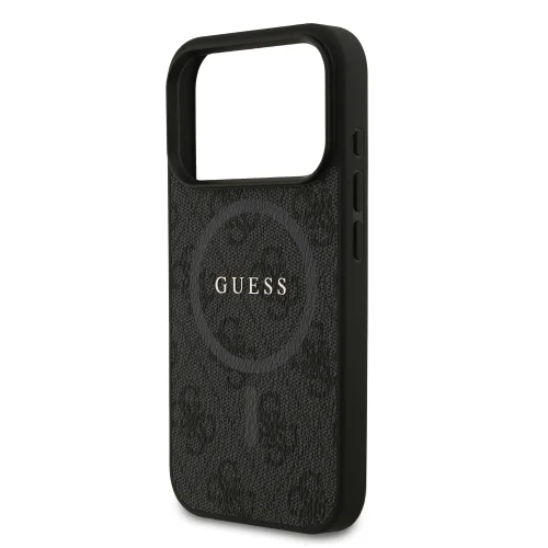 0980 GUESS HC MAGSAFE PU 4G RING CLASSIC LOGO BLACK IP17 PRO