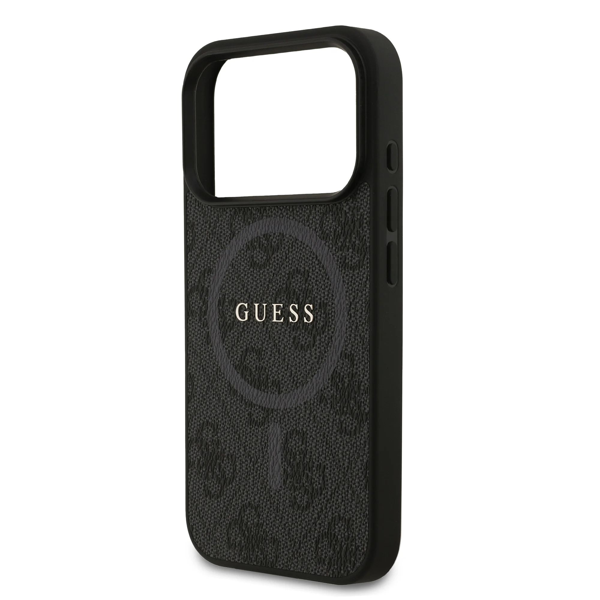 0980 GUESS HC MAGSAFE PU 4G RING CLASSIC LOGO BLACK IP17 PRO