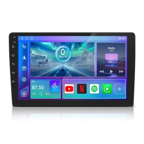 10S-8227 10″ Автомобилен мултимедиен плейър ANDROID 1 DIN 10S-8227, 4GB + 64GB, IPS, Wireless CarPlay, Android Auto, AHD камера, WiFi, GPS