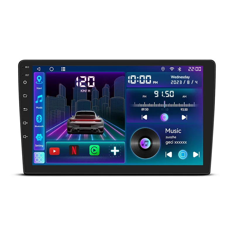10S-8227 10″ Автомобилен мултимедиен плейър ANDROID 1 DIN 10S-8227, 4GB + 64GB, IPS, Wireless CarPlay, Android Auto, AHD камера, WiFi, GPS