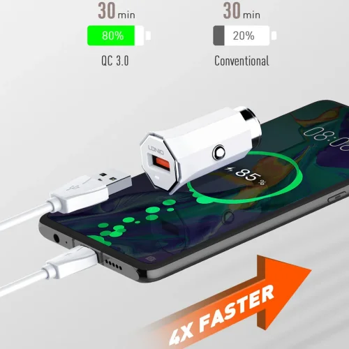 12V 2в1 C313Q 3.0 LDNIO Fast 18W – USB към Lightning
