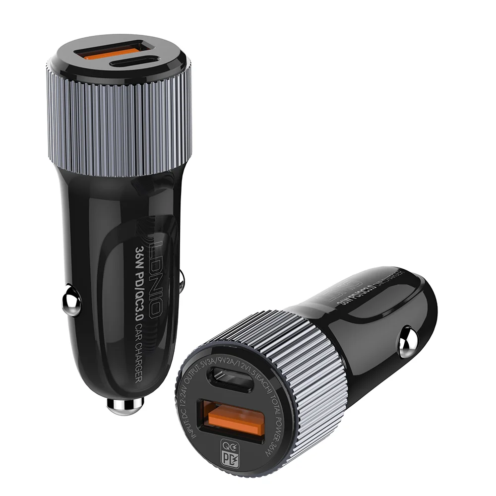 12V 2в1 C510Q 3.0 LDNIO Fast с 2 изхода USB-C + USB 36W – Type-C към Lightning