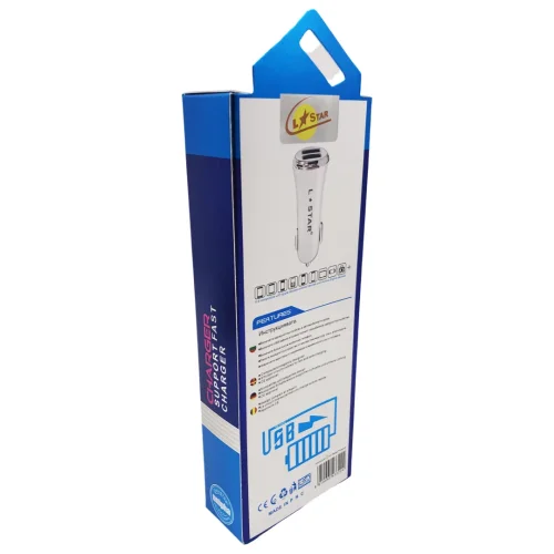 12V CC-3400 iPhone L✮STAR Зарядно за кола 2.4А с двойно USB
