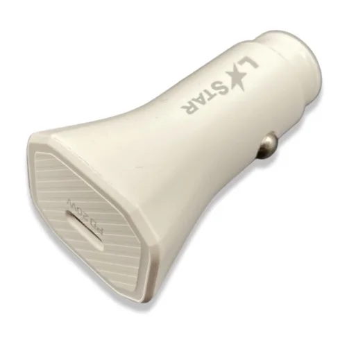 12V L✮STAR адаптер за кола YS-2 PD 20W USB-C – Бял