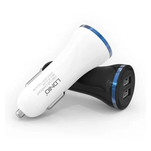 12V Зарядно 3.1A LDNIO DL-C23 2 Port USB към Lightning – Бял