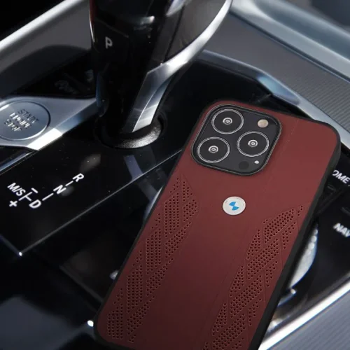 1870 BMW Hardcase iPhone 13 Pro – Perforated Curve – Red