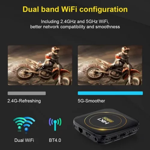 2024 HK1 RBOX H8S TV 4K HDR ULTRA HD android 13.0 TV Stick 4GB + 32GB 2.4/5G Wifi 100M-LAN порт Netflix Youtube Media Player