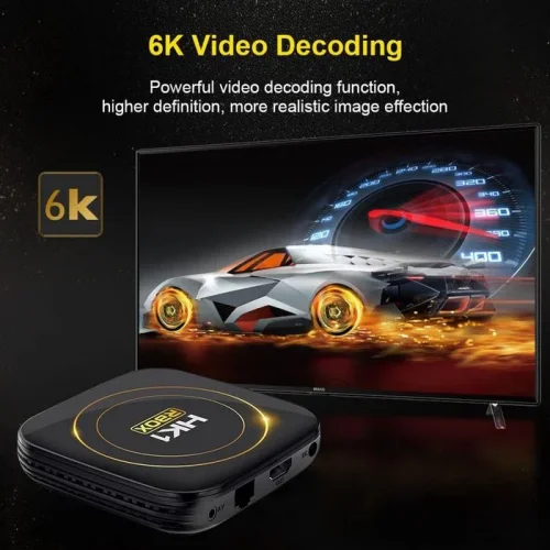 2024 HK1 RBOX H8S TV 4K HDR ULTRA HD android 13.0 TV Stick 4GB + 32GB 2.4/5G Wifi 100M-LAN порт Netflix Youtube Media Player