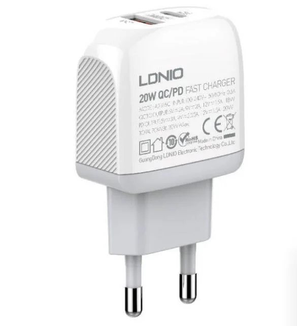 20W LDNIO A2316C С 2 изх. USB + USB-C с кабел USB-C към Lightning