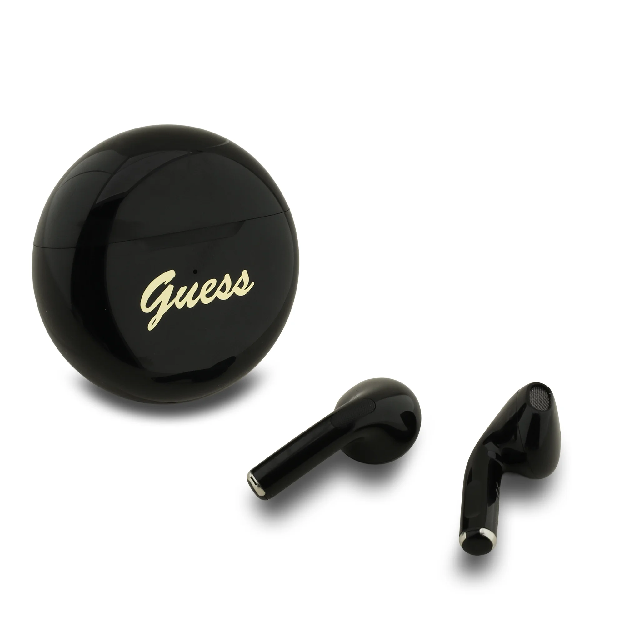 2206 GUESS TWS SMALL ROUND SCRIPT PRINT BLACK
