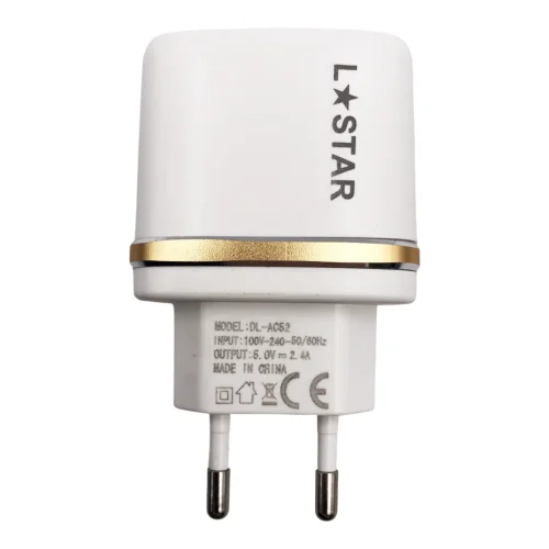 220V Адаптер DL-AC52 2.4А L✮STAR с 2 изхода USB