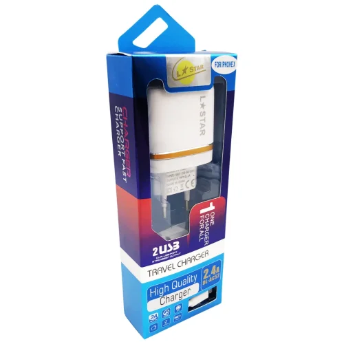 220V DL-AC52 iPhone 2.4А L✮STAR Зарядно c двойно USB