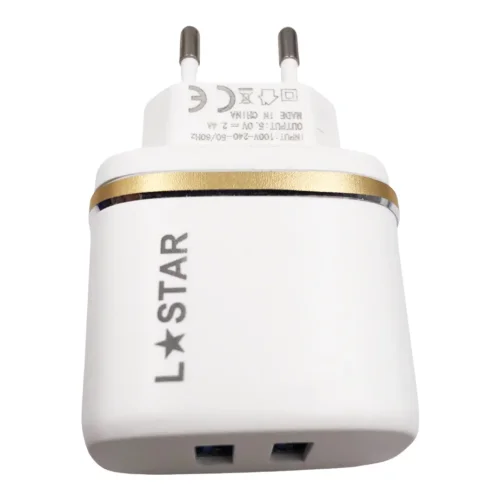 220V DL-AC52 Микро USB 2.4А L✮STAR Зарядно c двойно USB