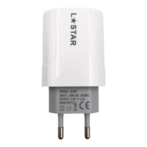 220V JK-E9 2IN1 Type-C 2.1А L✮STAR Зарядно c 1 USB