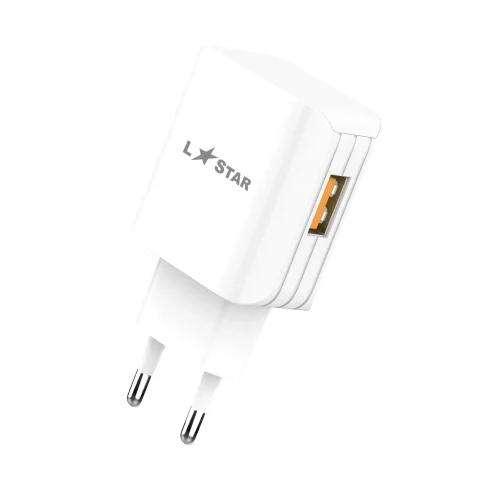 220V TC-9 L✮STAR 2в1 3.0A Lightning за телефон Бързо зареждащ – Бял