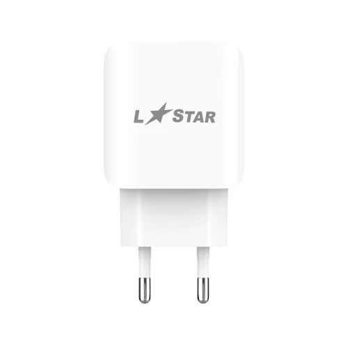 220V TC-9 L✮STAR 2в1 3.0A Lightning за телефон Бързо зареждащ – Бял