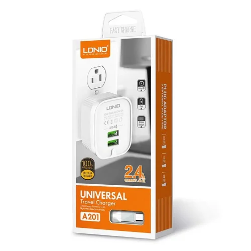 220V Зарядно LDNIO A201 2.4A – Микро USB