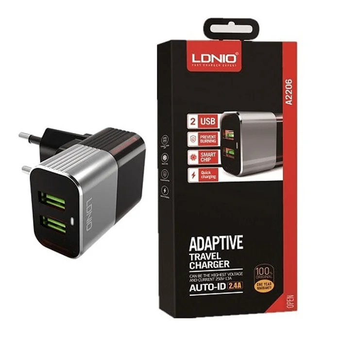 220V Зарядно LDNIO A2206 2.4A – Lightning