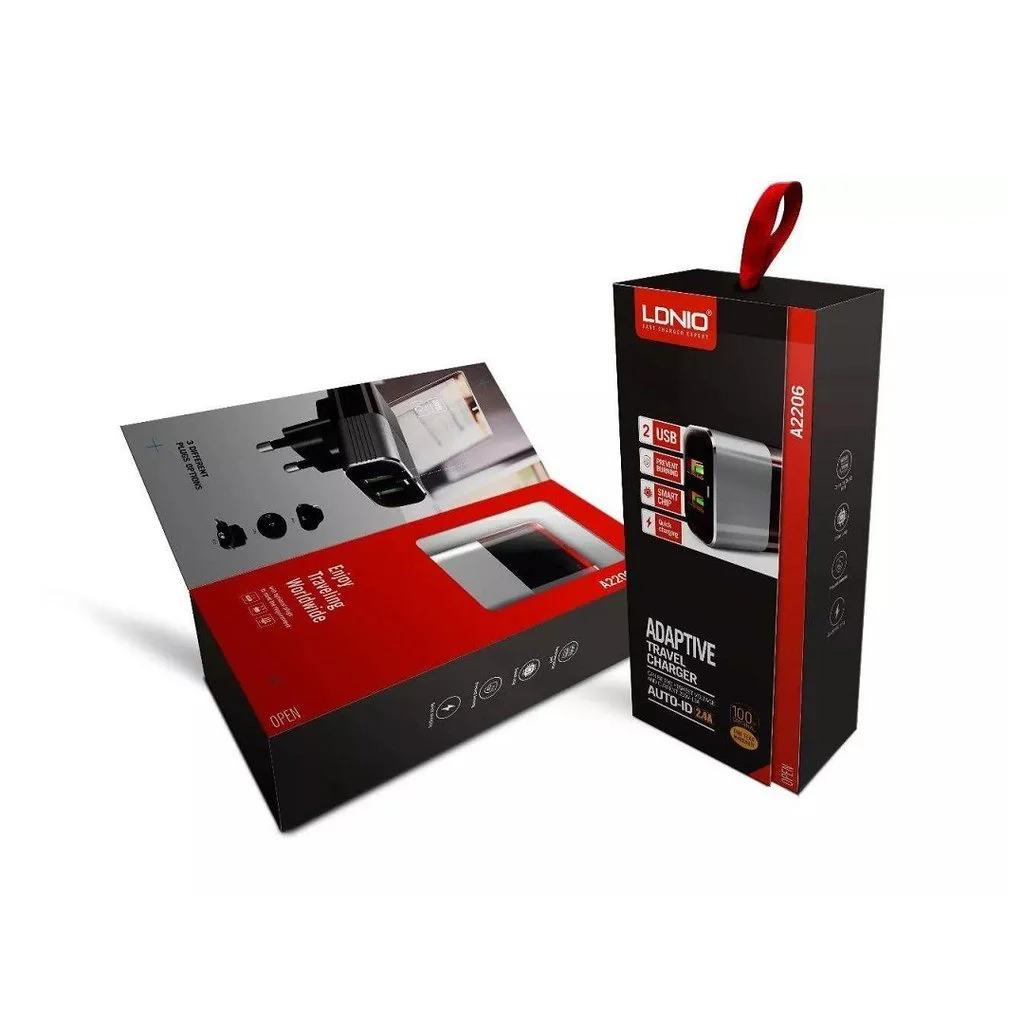 220V Зарядно LDNIO A2206 2.4A – Lightning