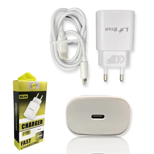 220V Зарядно SCD-20W L✮STAR 2в1 2A USB-C на Lightning 2A