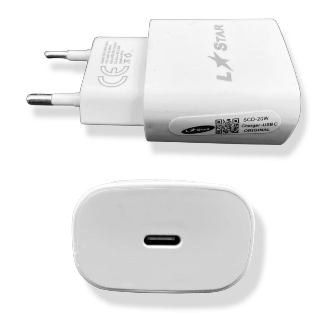 220V Зарядно SCD-20W L✮STAR 2в1 2A USB-C на Lightning 2A