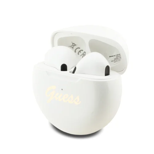 2213 GUESS TWS SMALL ROUND SCRIPT PRINT WHITE