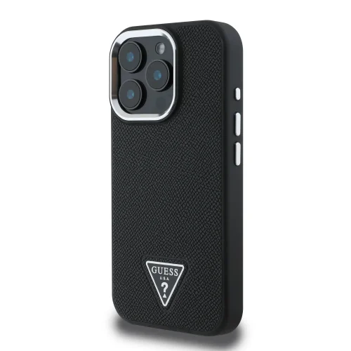2320 GUESS HC MAGSAFE GRAINED PU TRIANGLE LOGO BLACK IP16 PRO