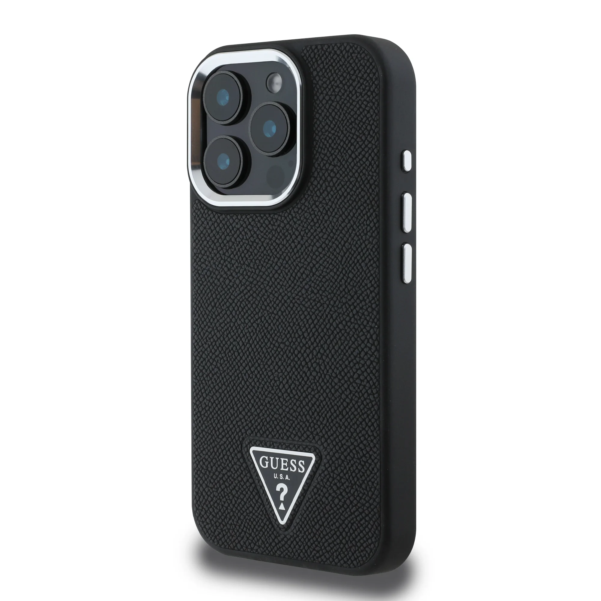 2320 GUESS HC MAGSAFE GRAINED PU TRIANGLE LOGO BLACK IP16 PRO