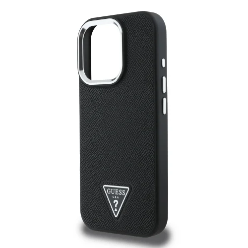 2320 GUESS HC MAGSAFE GRAINED PU TRIANGLE LOGO BLACK IP16 PRO