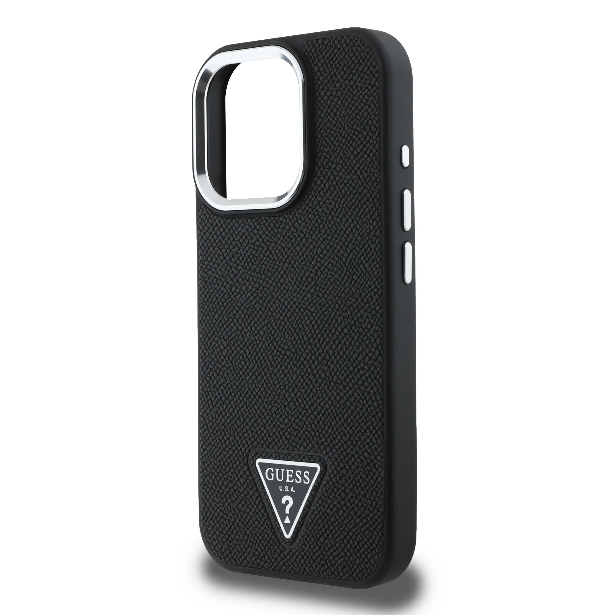 2320 GUESS HC MAGSAFE GRAINED PU TRIANGLE LOGO BLACK IP16 PRO