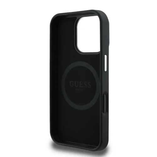 2320 GUESS HC MAGSAFE GRAINED PU TRIANGLE LOGO BLACK IP16 PRO
