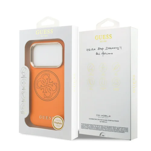 2708 GUESS HC MAGSAFE PU W/ PERFORATED 4G ORANGE IP17 PRO
