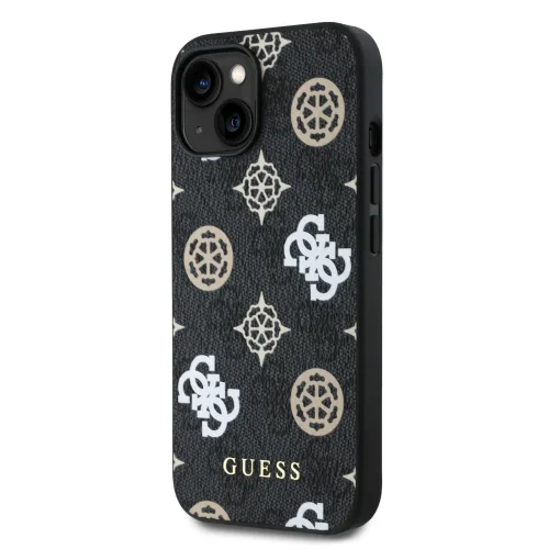 2870 GUESS HC MAGSAFE PU PEONY ON 4G BACKGROUND BLACK IP15