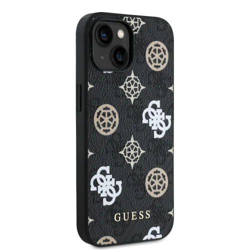 2870 GUESS HC MAGSAFE PU PEONY ON 4G BACKGROUND BLACK IP15