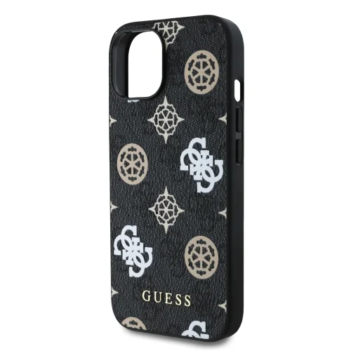 2870 GUESS HC MAGSAFE PU PEONY ON 4G BACKGROUND BLACK IP15