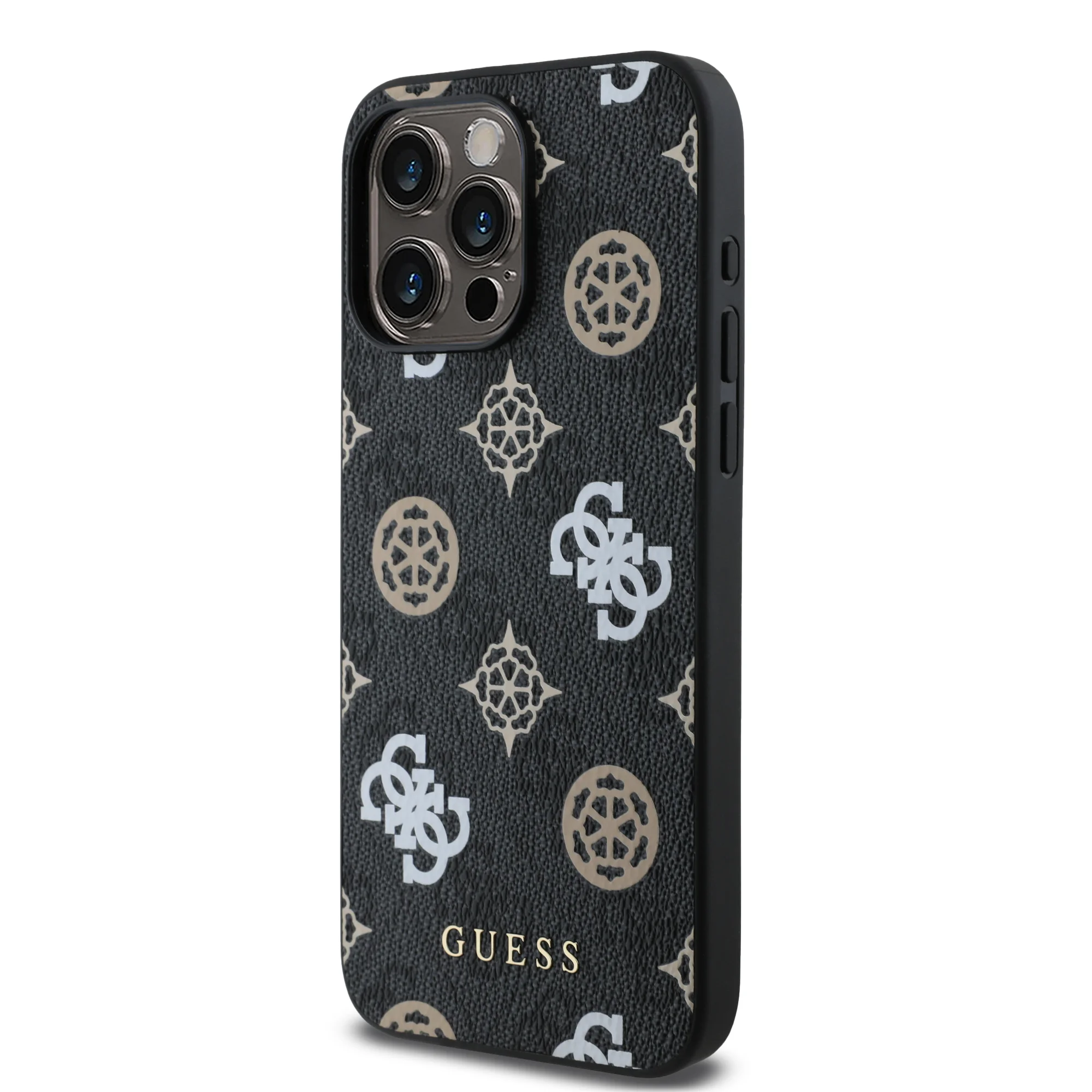 2887 GUESS HC MAGSAFE PU PEONY ON 4G BACKGROUND BLACK IP15 PRO