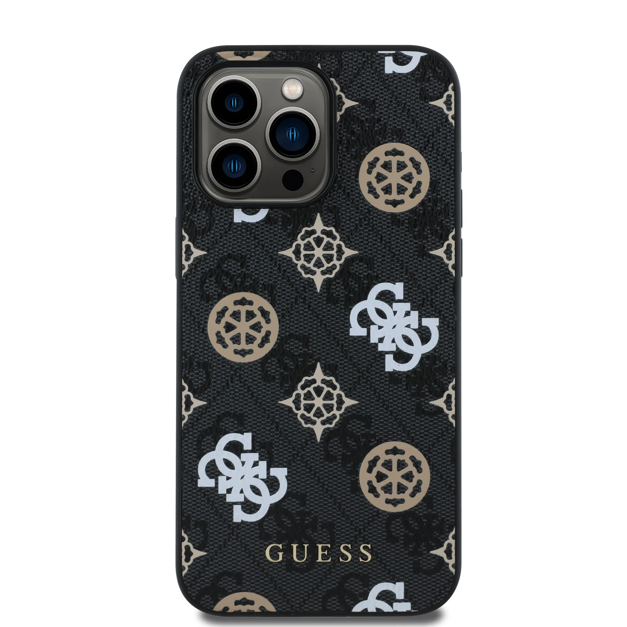 2887 GUESS HC MAGSAFE PU PEONY ON 4G BACKGROUND BLACK IP15 PRO