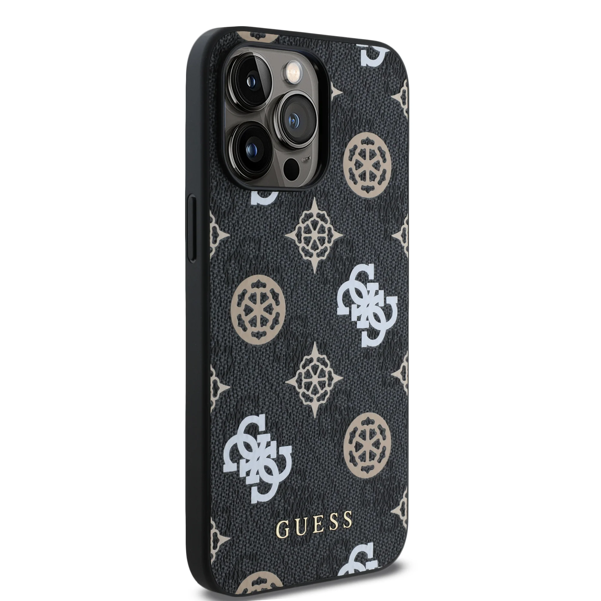2887 GUESS HC MAGSAFE PU PEONY ON 4G BACKGROUND BLACK IP15 PRO