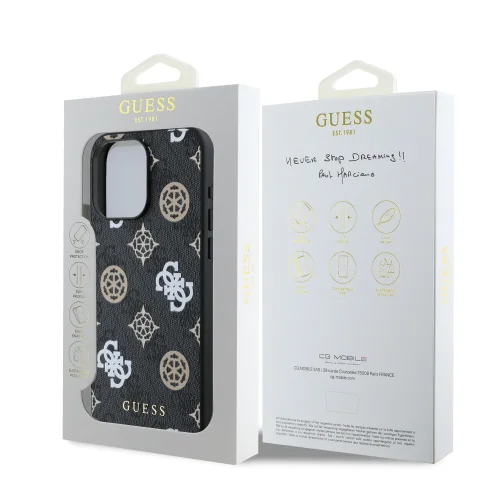 2887 GUESS HC MAGSAFE PU PEONY ON 4G BACKGROUND BLACK IP15 PRO
