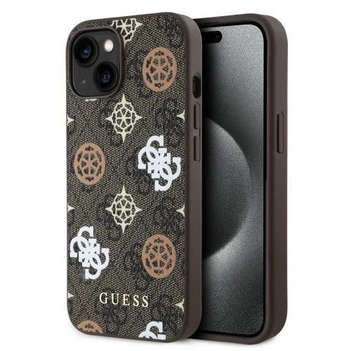 3020 GUESS HC MAGSAFE PU PEONY ON 4G BACKGROUND BROWN IP15