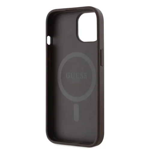 3020 GUESS HC MAGSAFE PU PEONY ON 4G BACKGROUND BROWN IP15