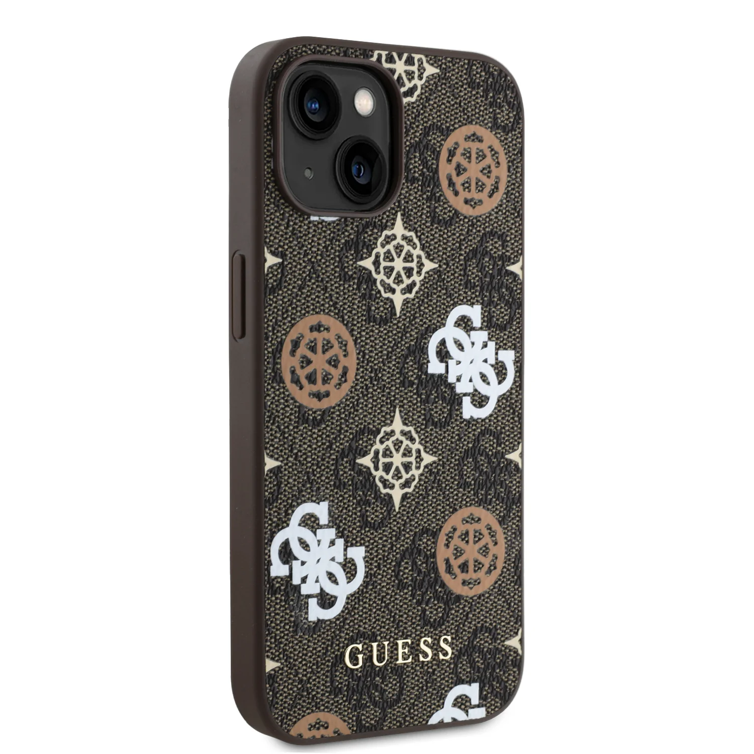 3020 GUESS HC MAGSAFE PU PEONY ON 4G BACKGROUND BROWN IP15