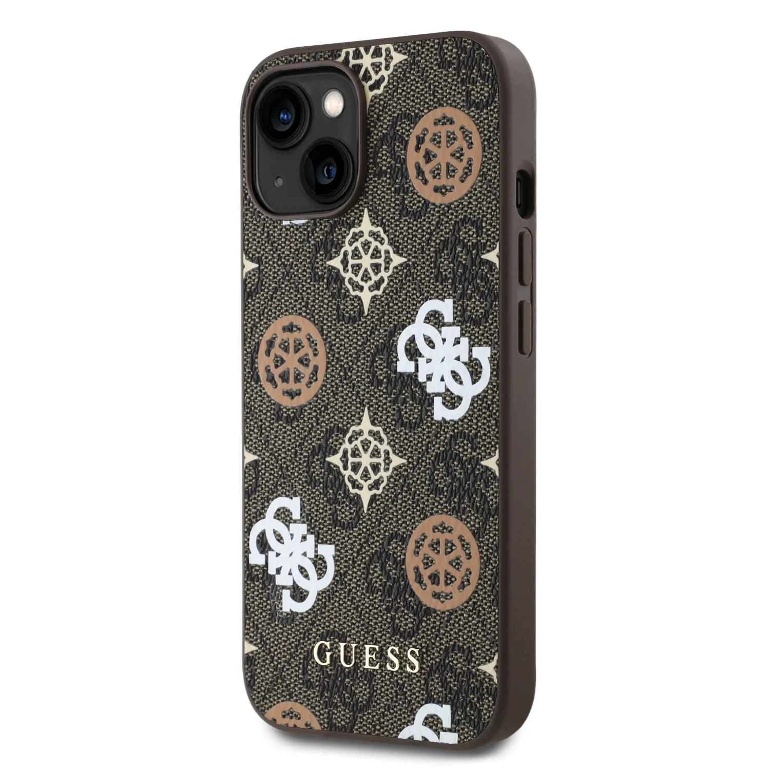 3020 GUESS HC MAGSAFE PU PEONY ON 4G BACKGROUND BROWN IP15