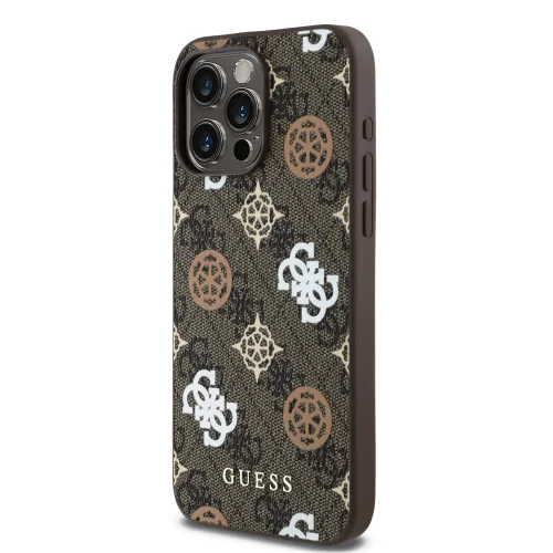 3037 GUESS HC MAGSAFE PU PEONY ON 4G BACKGROUND BROWN IP15 PRO